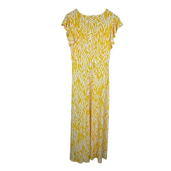 London Times Women's Size 8 Ruffled Short Sleeve Printed Matte Jersey Maxi Dress - Picture 8 of 9